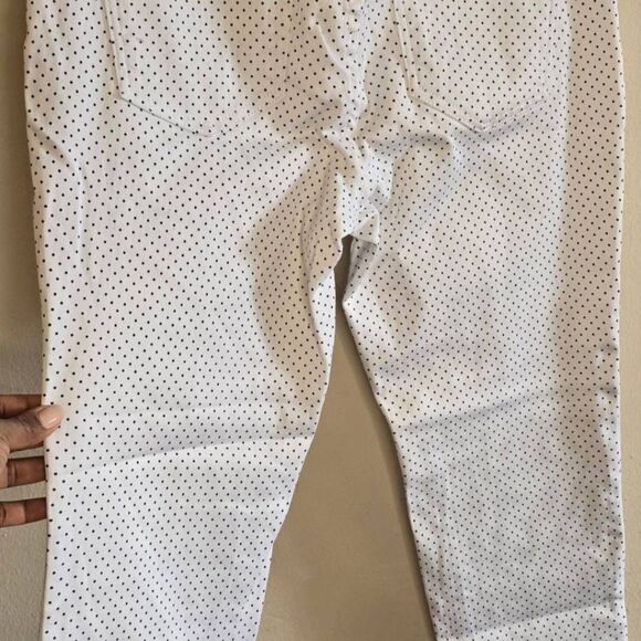 Andrea Jovine Polka Dot Skinny Jeans Women's Size 8 White Black Stretch Denim - Picture 14 of 15